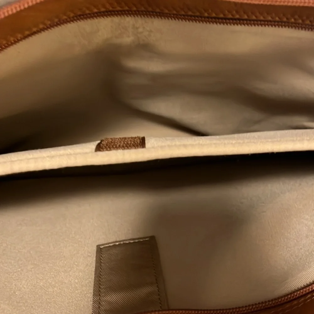 Banuce Vintage Cognac Color Leather Briefcase Laptop Travel Bag